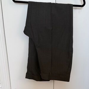 Men's 100% wool charcoal grey pleated trousers